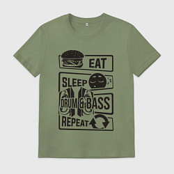 Мужская футболка Есть спать драм-н-бейс