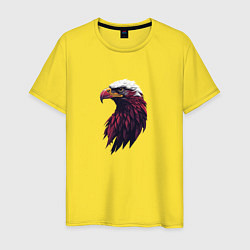 Футболка хлопковая мужская Арт портрет орла, цвет: желтый