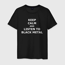 Футболка хлопковая мужская Listen to Black Metal, цвет: черный