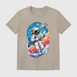 Мужская футболка Космонавт в небе