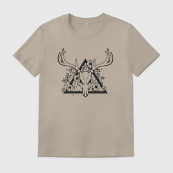 Футболка хлопковая мужская Dead deer, цвет: миндальный