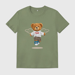 Мужская футболка Плюшевый медвежонок с крыльями