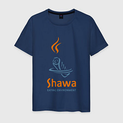 Футболка хлопковая мужская Shawa eating environment, цвет: тёмно-синий