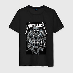 Футболка хлопковая мужская Metallica - skulls, цвет: черный