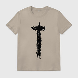 Мужская футболка Крылья перья крест пушистые