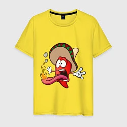 Футболка хлопковая мужская Горячий мексиканский перец, цвет: желтый