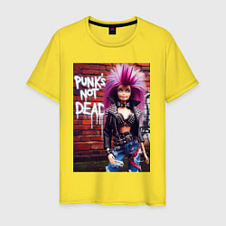 Мужская футболка Punks not dead - cool Barbie ai art