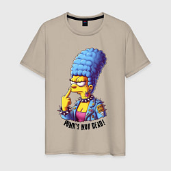 Мужская футболка Marge Simpson - punks not dead motto