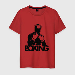 Футболка хлопковая мужская Boxing art, цвет: красный