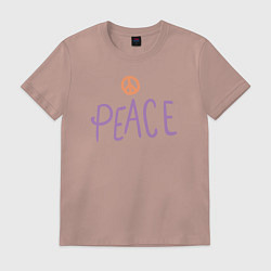 Футболка хлопковая мужская My peace, цвет: пыльно-розовый