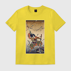 Мужская футболка Японский самурай с катаной и нагинатой: гравюра ук