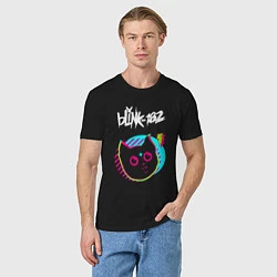 Футболка хлопковая мужская Blink 182 rock star cat, цвет: черный — фото 2