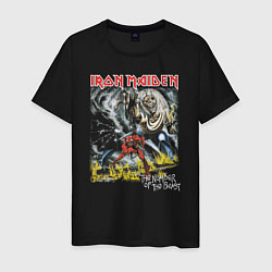 Футболка хлопковая мужская Iron Maiden The Number Of The Beast 666, цвет: черный