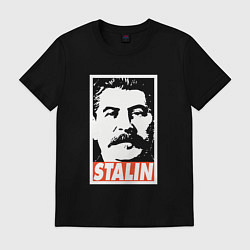 Футболка хлопковая мужская USSR Stalin, цвет: черный