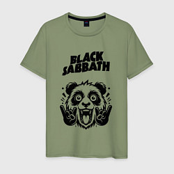 Футболка хлопковая мужская Black Sabbath - rock panda, цвет: авокадо