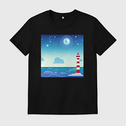 Мужская футболка Маяк в голубом