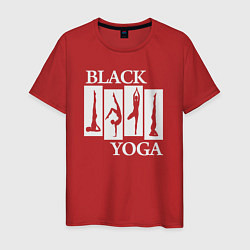 Футболка хлопковая мужская Black yoga, цвет: красный