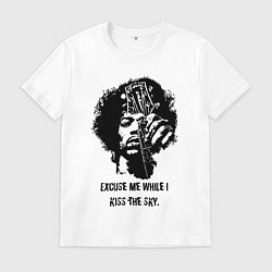 Футболка хлопковая мужская James Marshall Hendrix, цвет: белый