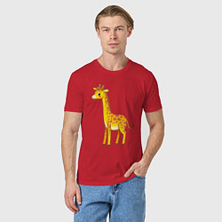 Футболка хлопковая мужская Добрый жираф, цвет: красный — фото 2