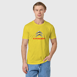 Футболка хлопковая мужская Citroen авто спорт, цвет: желтый — фото 2