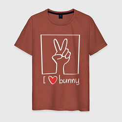 Мужская футболка I love bunny