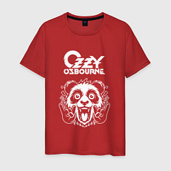 Футболка хлопковая мужская Ozzy Osbourne rock panda, цвет: красный