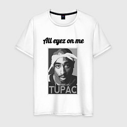 Футболка хлопковая мужская 2pac Art All eayz on me, цвет: белый