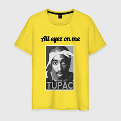 Футболка хлопковая мужская 2pac Art All eayz on me, цвет: желтый