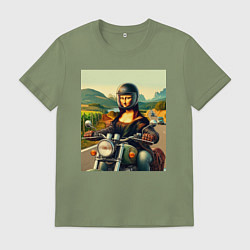 Мужская футболка Mona Lisa on a motorcycle - ai art