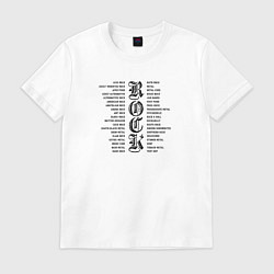 Футболка хлопковая мужская Rock genres in black white, цвет: белый