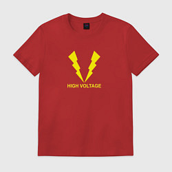 Футболка хлопковая мужская Hihg Voltage!, цвет: красный