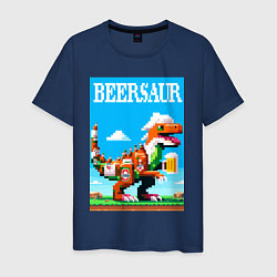 Мужская футболка Beersaur - pixel art