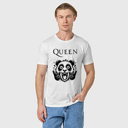 Футболка хлопковая мужская Queen - rock panda, цвет: белый — фото 2