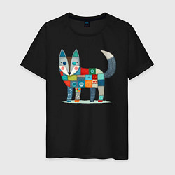 Мужская футболка Funny fox - patchwork ai art