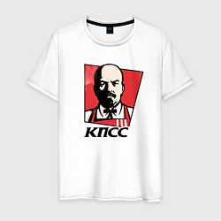 Футболка хлопковая мужская Владимир Ленин революционер, цвет: белый