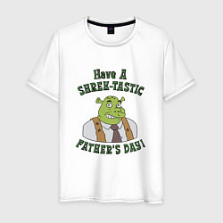 Футболка хлопковая мужская Shrek: Father Day, цвет: белый