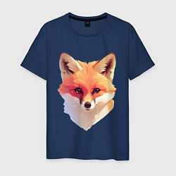 Футболка хлопковая мужская Foxs head, цвет: тёмно-синий