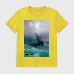Мужская футболка Корабль среди бурного моря