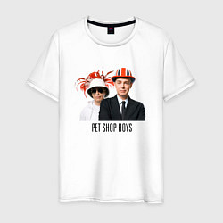 Футболка хлопковая мужская Pet Shop Boys - synthpop from england, цвет: белый