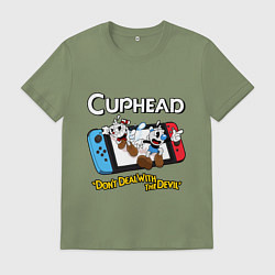 Футболка хлопковая мужская Switch cuphead, цвет: авокадо