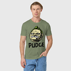 Футболка хлопковая мужская Pudge Face, цвет: авокадо — фото 2