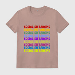 Мужская футболка Social distancing - социальная дистанция