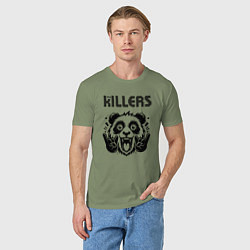 Футболка хлопковая мужская The Killers - rock panda, цвет: авокадо — фото 2