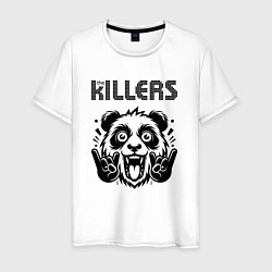 Футболка хлопковая мужская The Killers - rock panda, цвет: белый