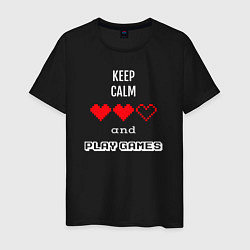 Мужская футболка Keep calm and play games