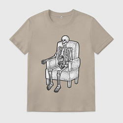 Мужская футболка Скелет в кресле