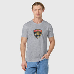 Футболка хлопковая мужская Florida Panthers NHL, цвет: меланж — фото 2