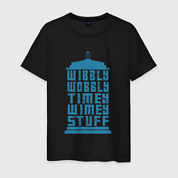 Футболка хлопковая мужская Timey wimey stuff, цвет: черный