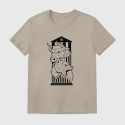 Мужская футболка Символы биржи бык и медведь