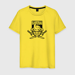 Футболка хлопковая мужская Самурай монохром, цвет: желтый